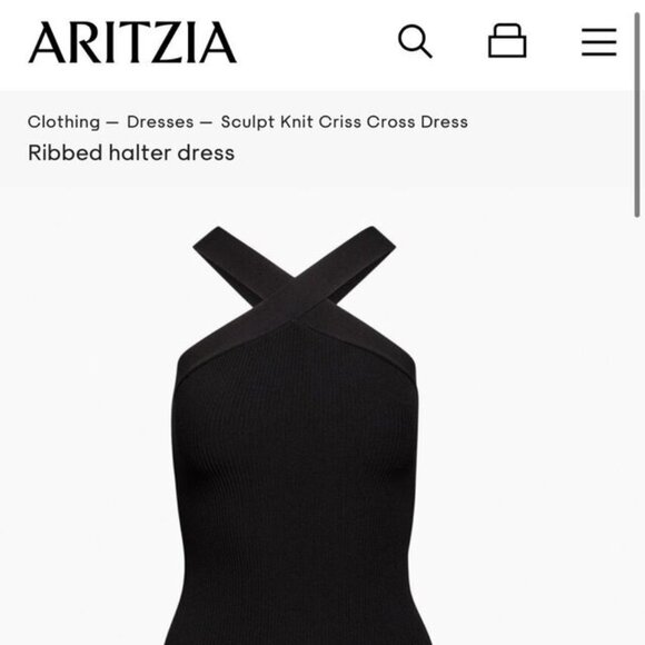 Babaton Sculpt Knit Criss Cross Dress Ribbed Halter Black Stretch Small - Picture 1 of 5